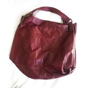 Kenneth Cole Large Red Leather Tote Purse